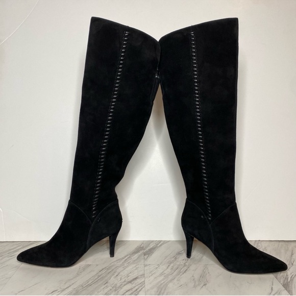 Vince Camuto Seselti Black Suede Pointy Toe Tall Boot 8 1/2 M - Picture 8 of 16
